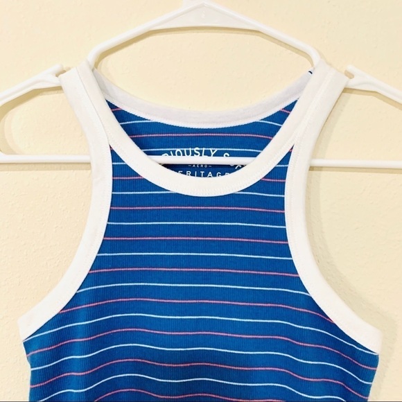 AEROPOSTALE Seriously Soft Heritage Blue Stripe Tank womens size S - Picture 2 of 6
